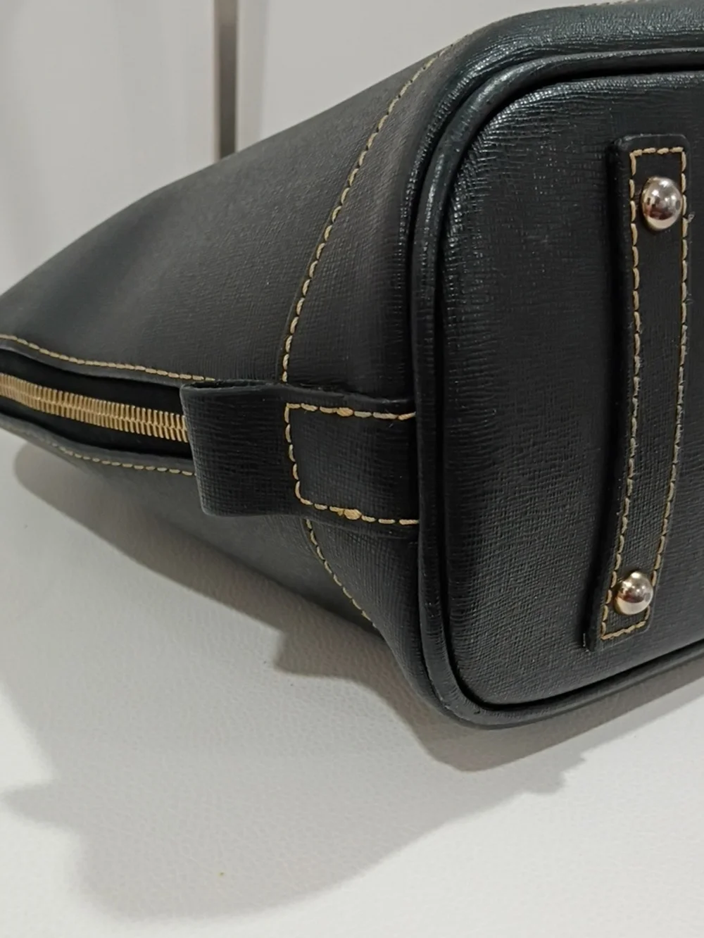 Dooney & Bourke Black Saffiono Leather Dome Satchel